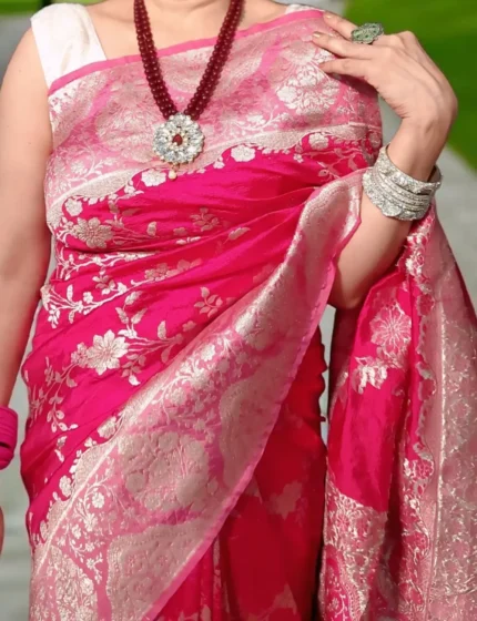 Banarasi Semi Chandani Viscos Saree